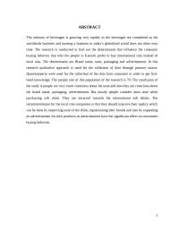 Determinants of Buying Behavior in Karachi: A case study of beverage industry