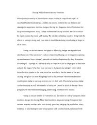 Hazing Within Fraternities and Sororities