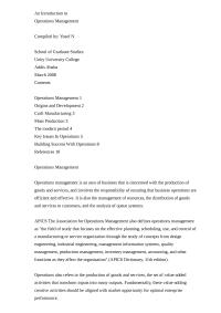 Operations Management An