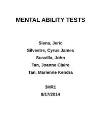 Mental Ability Tests