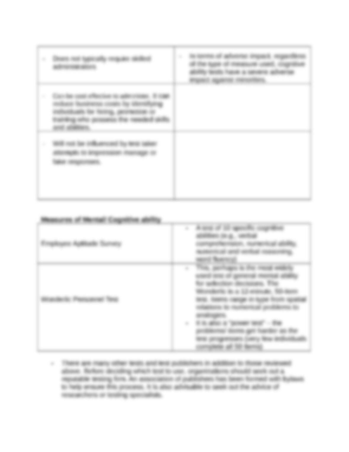 Mental Ability Tests Course Paper