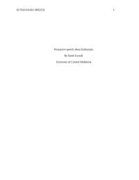 Persuasive speech about Euthanasia