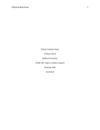 Ethical Analysis Essay