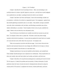 Chapter 1, 2 & 3 Feedback for Cost Accounting