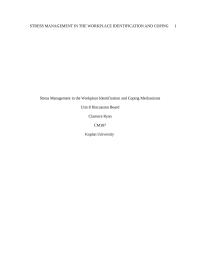 Stress Management in the Workplace Identification and Coping Mechanisms