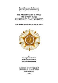 Interest rates and export taxes on CPO export