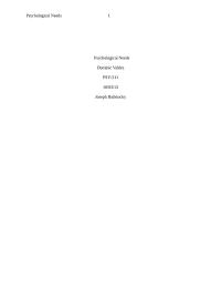 Physiological Needs