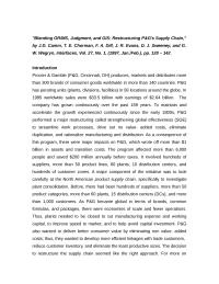 Assessing: Blending OR/MS, Judgment, and GIS: Restructuring P&G's Supply Chain