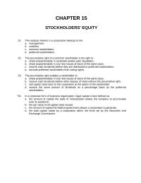 Acc CHAPTER 15STOCKHOLDERS