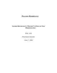 Alfred Hitchcock's Psycho – A Tale of Two Personalities