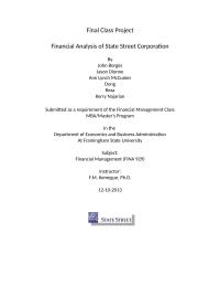 Financial Analysis of State Street Corporation