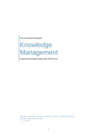 Capturing knowledge despite high staff turnover