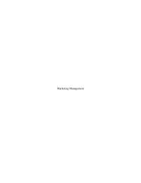 Marketing management Marketing