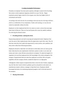 Creating Sustainable performance
