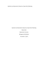 Qualitative and Quantitative Research on Super Bowl Marketing