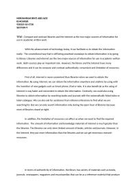 Compare and contrast libraries and the internet
