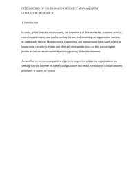 Six Sigma And Project Management Literature Review