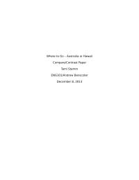 Compare and Contrast essay using Australia and Hawaii