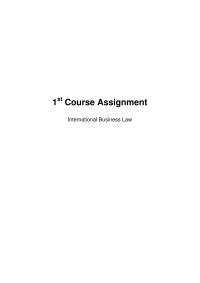 Introduction To International Business Law
