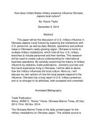 How does United States military presence influence Okinawa Japans local culture?