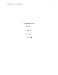Accounting as a Career