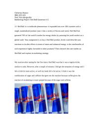 Marketing Project: Red Bull Question #11