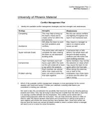 Conflict Management Plan