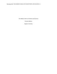 The Medias role on scientists and science