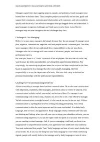 Management-Challenges And Solutions