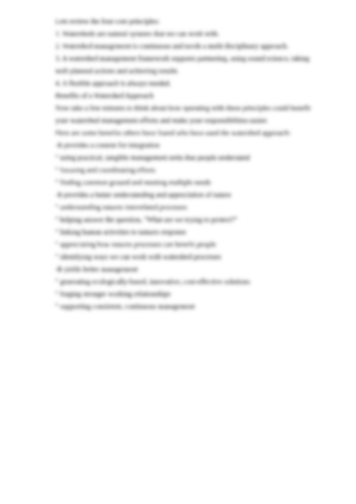 Principle Of Watershed Management | Course Paper