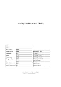 Strategic Interaction in Sports