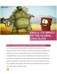 Ebola &ndash; A Potential danger which can impact multiple industries