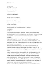 Supply Chain Management Table of