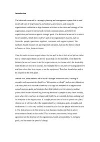 The balanced scorecard