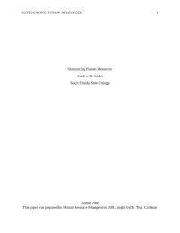 Outsourcing Human Resources