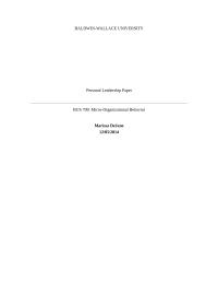 Personal Leadership Essay