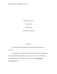 Privacy in e-commerce