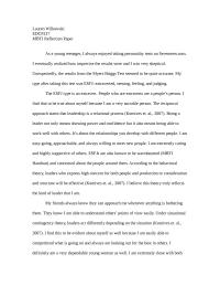 Leadership – MBTI Reflection Paper