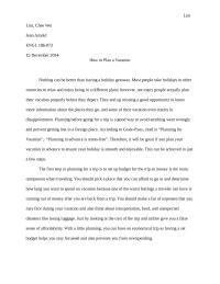 Process essay – How to Plan a Vacation