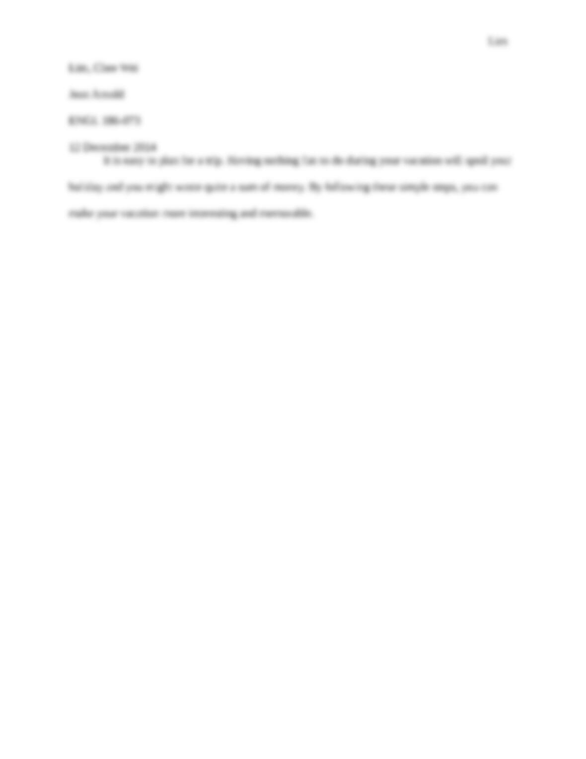 Best vacation essay example Best vacation essay example picture