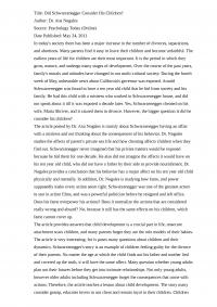 Psychology Research Paper