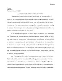 Comparison and Contrast: Sandburg and Whitman