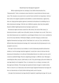 Should Same-Sex Marriage be legalized?