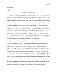Gender and Rites of Passage