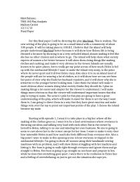 Final paper theater – THR 104 Play Analysis