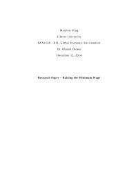 Raising the Minimum Wage