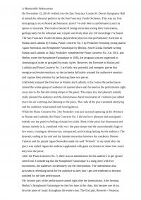 Concert Report A Memorable