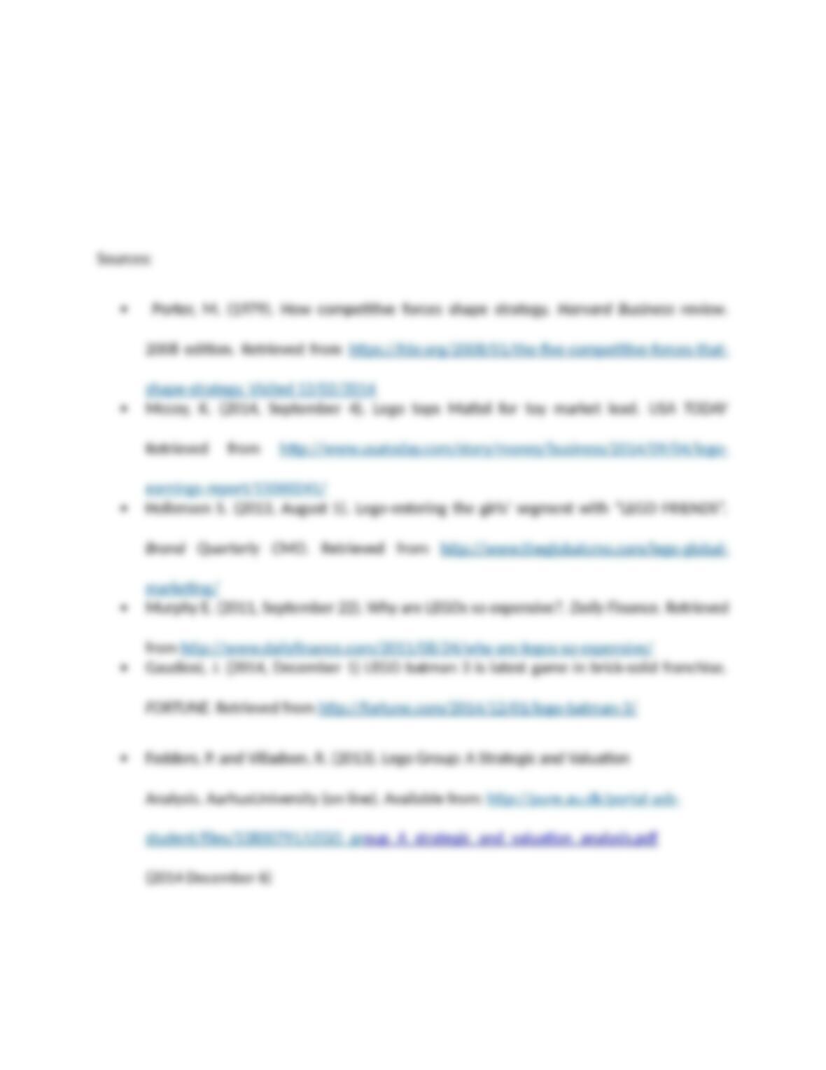 Lego value chain analysis image