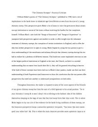 The Chimney Sweeper: Practical Criticism
