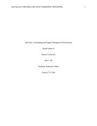 Interview a Purchasing and Supply Management Professional
